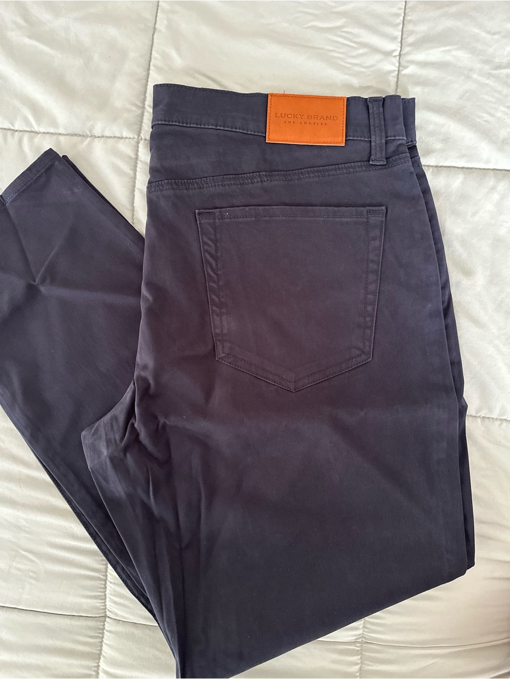 Lucky Brand Men's Dark Navy Slim Jeans with Leather Patch